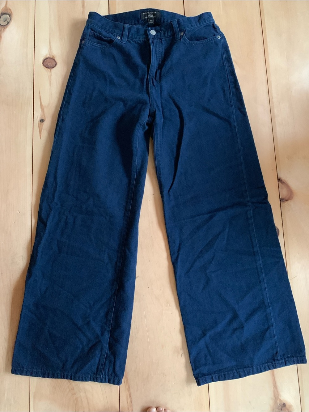 Men's Navy Wide-Leg Pants